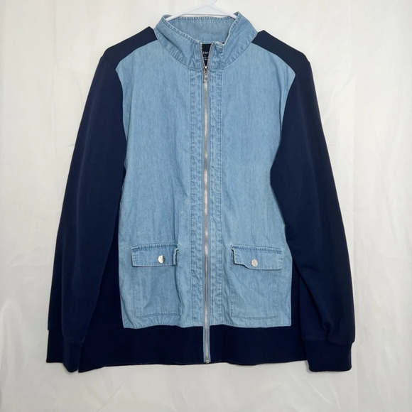 Women's Appleseed's Blue Denim‎ Zip-Up Jacket Size L - Picture 1 of 4